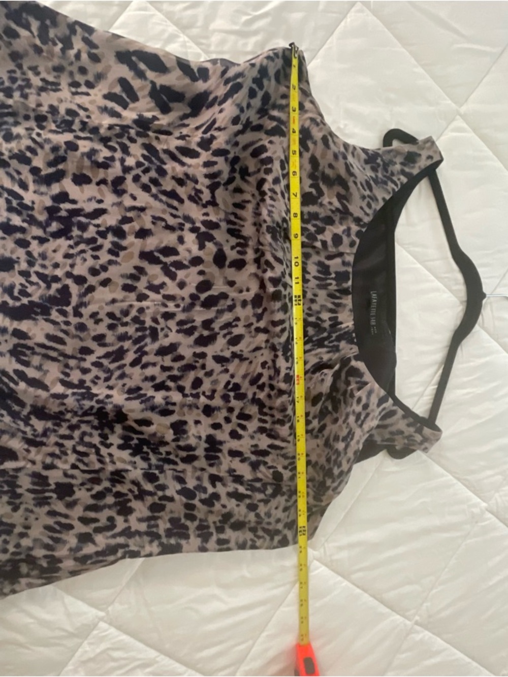 Lafayette 148 New York Taupe/Navy Animal-Print Silk Sleeveless Camisole 16 - $20 - Picture 6 of 9